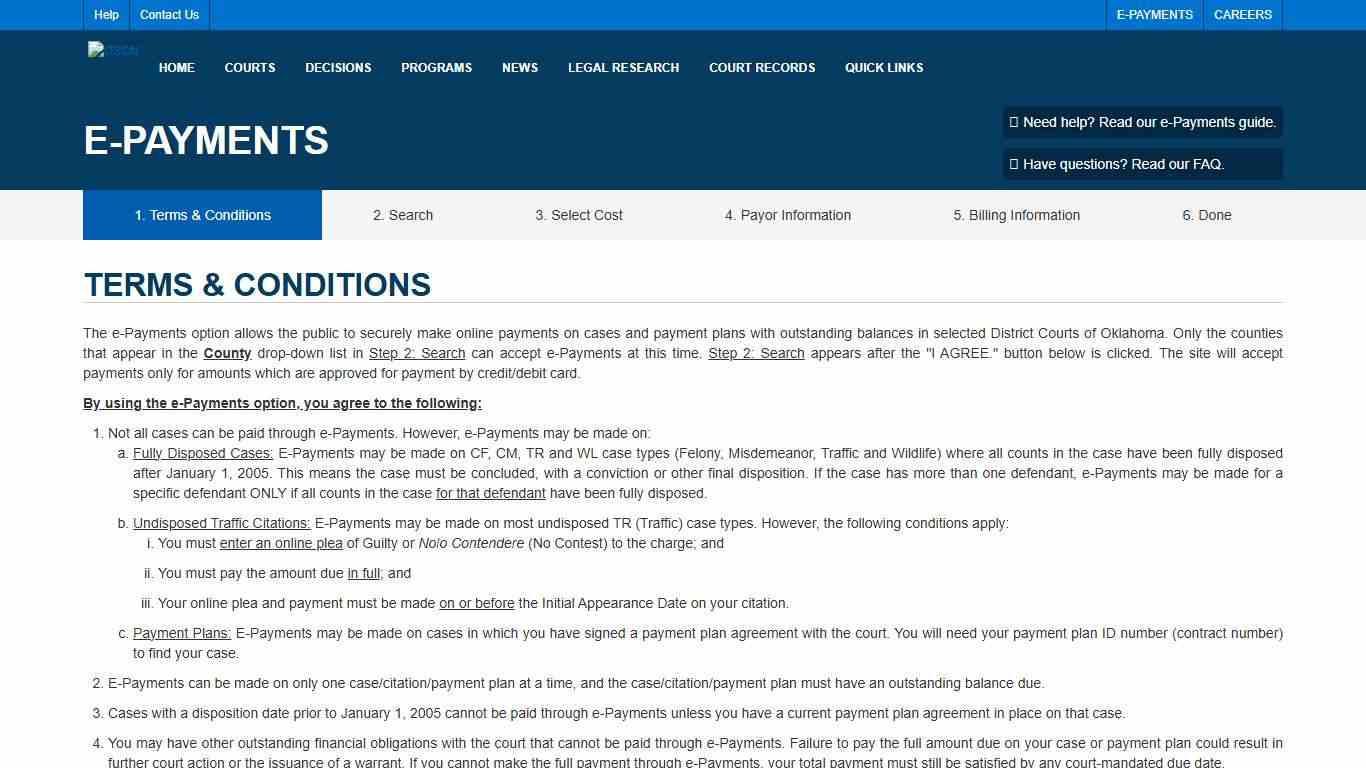 E-Payments - Terms & Conditions